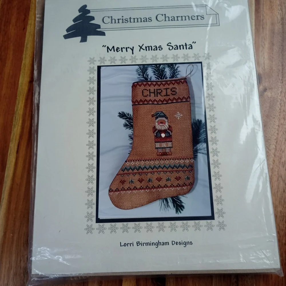 Lorri Birmingham‎ Designs Merry Xmas Santa Stocking Christmas Charmers Kit